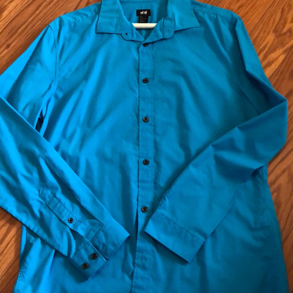 H&M cerulean blue button down.